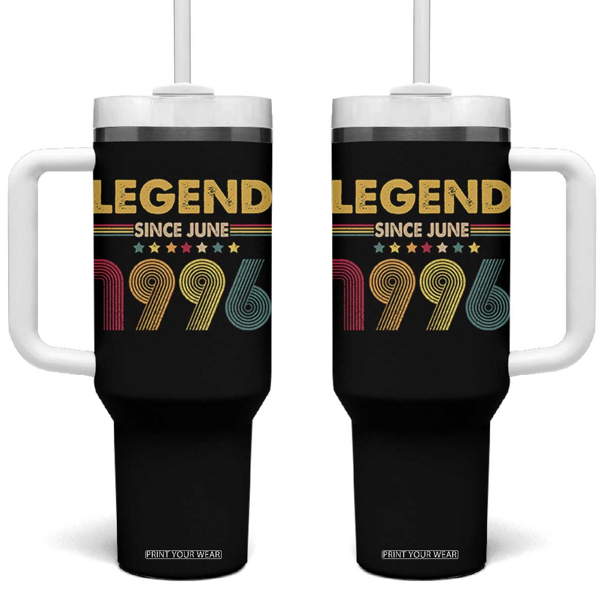 June 30th Birthday Tumbler With Handle Legends Since June 1996 Retro Bday TS11 One Size: 40 oz Black Print Your Wear