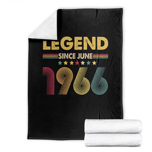 June 60th Birthday Throw Blanket Legends Since June 1966 Retro Bday TS11 Black Print Your Wear