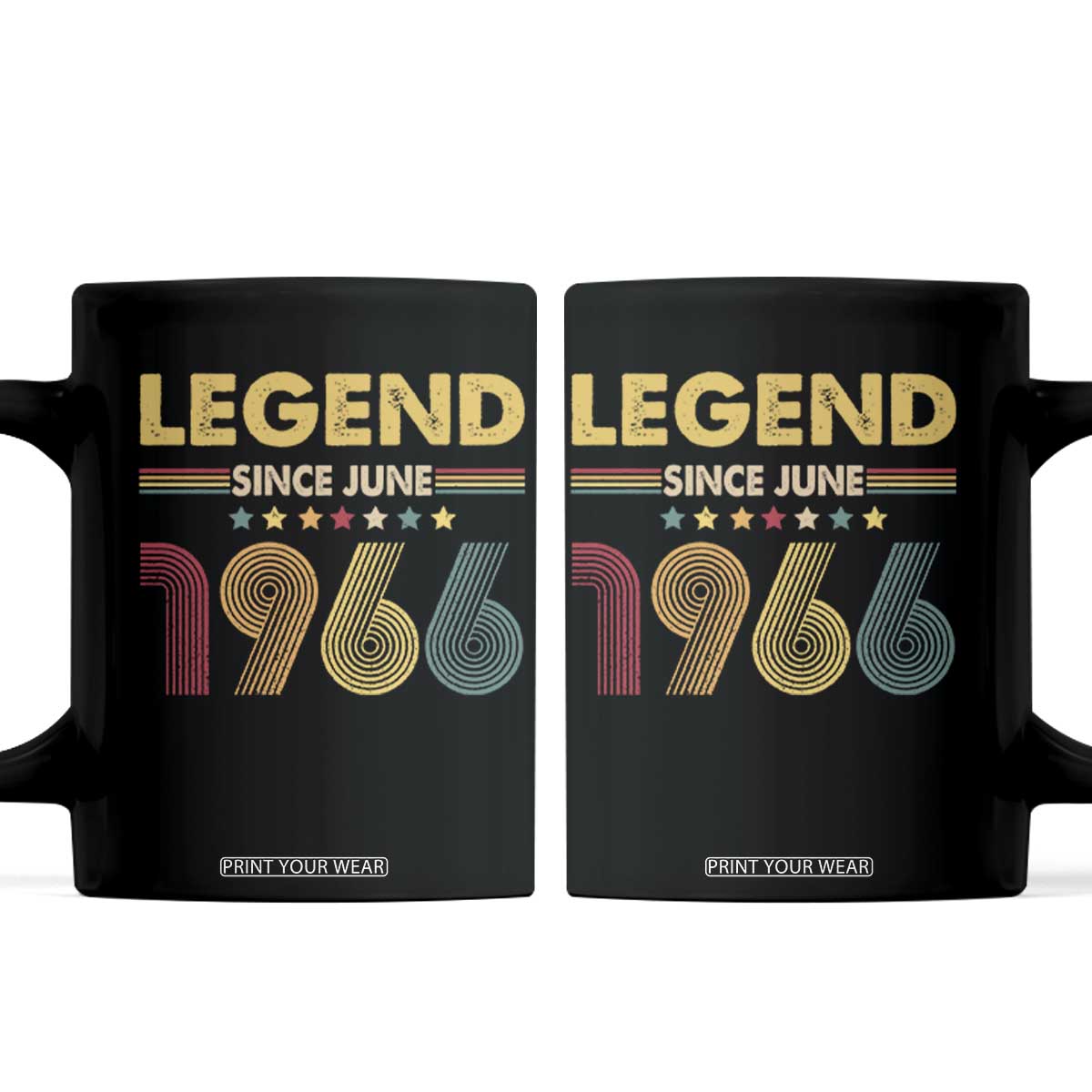June 60th Birthday Coffee Mug Legends Since June 1966 Retro Bday TS11 Black Print Your Wear