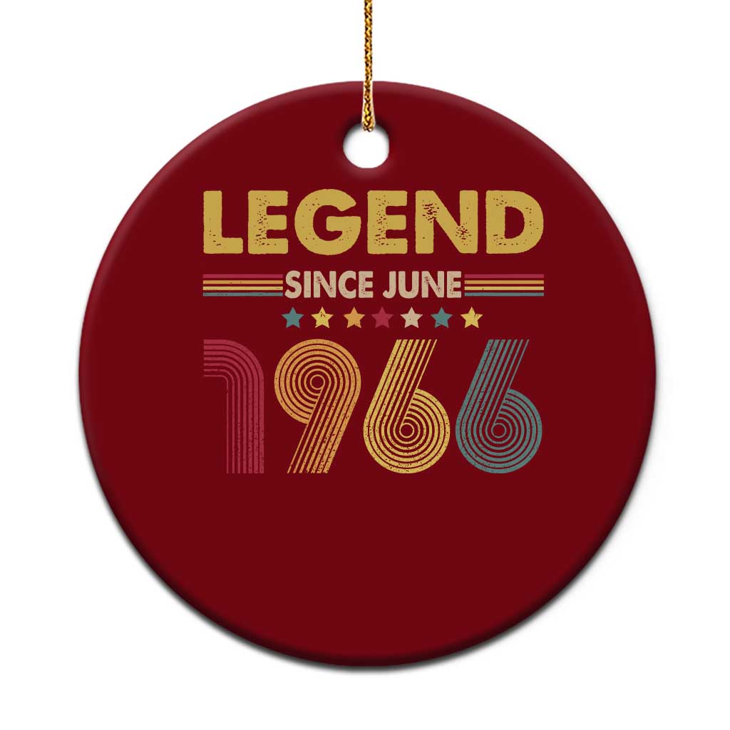 June 60th Birthday Ceramic Ornament Legends Since June 1966 Retro Bday TS11 1pc Red Print Your Wear
