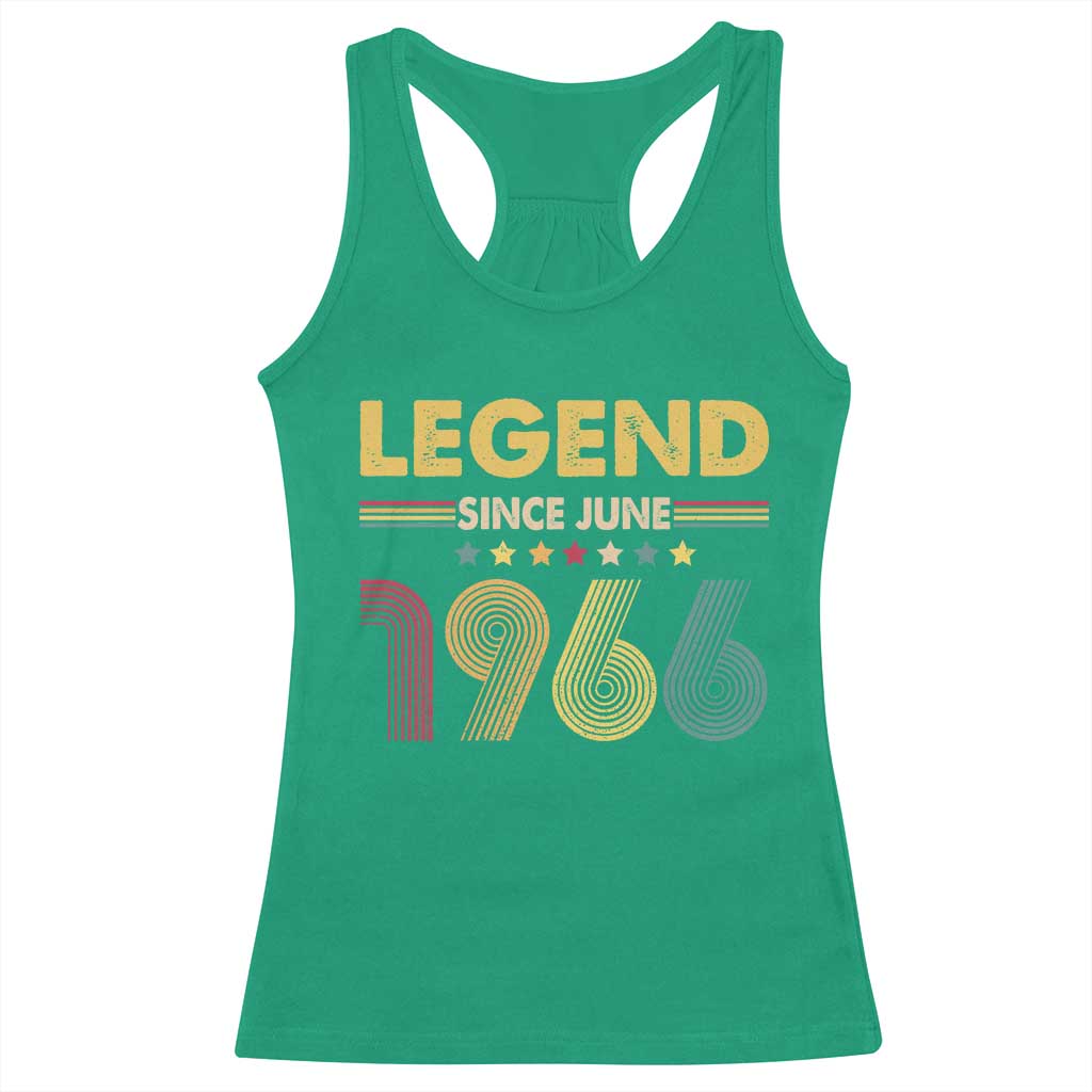 June 60th Birthday Racerback Tank Top Legends Since June 1966 Retro Bday TS11 Irish Green Print Your Wear