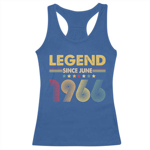 June 60th Birthday Racerback Tank Top Legends Since June 1966 Retro Bday TS11 Royal Blue Print Your Wear