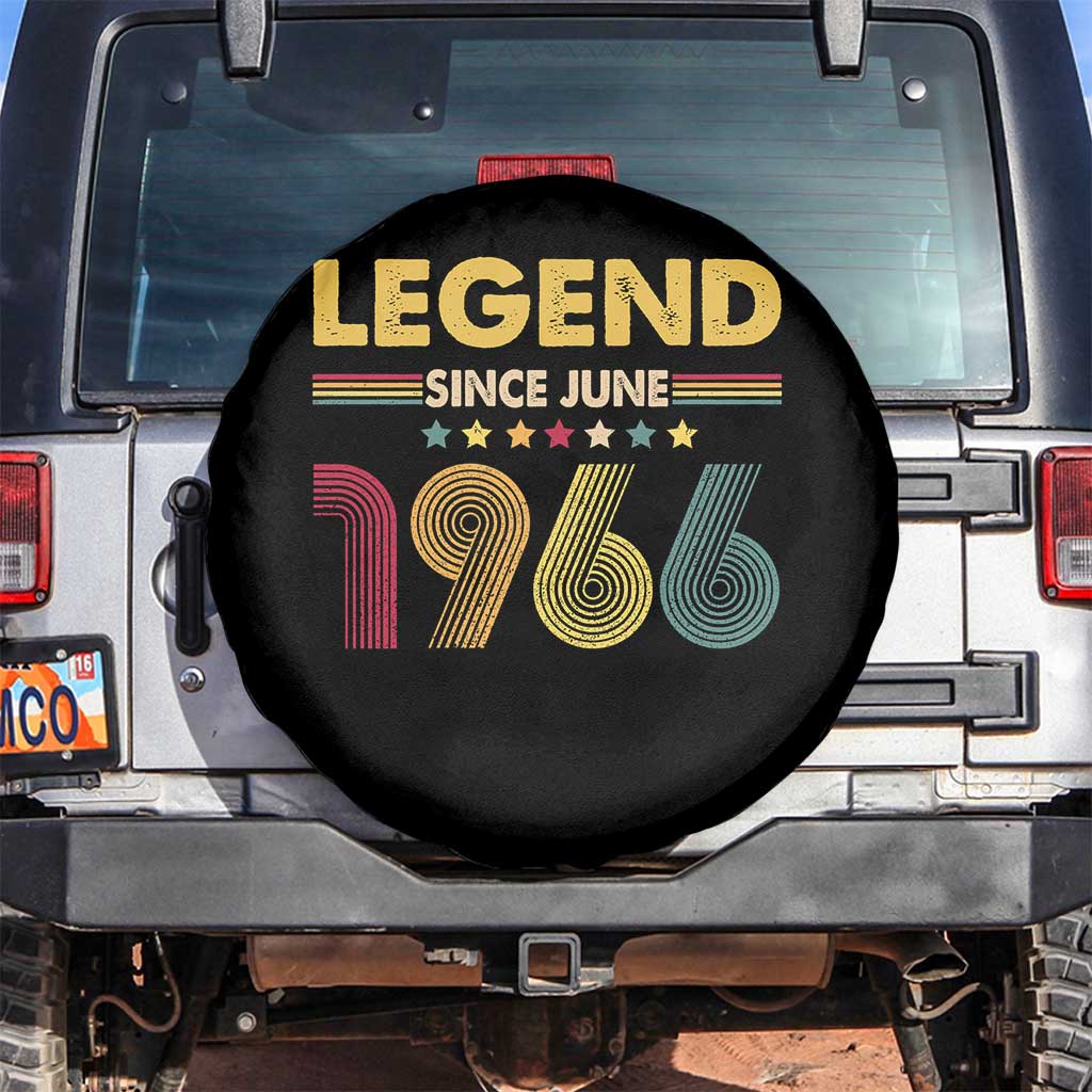 June 60th Birthday Spare Tire Cover Legends Since June 1966 Retro Bday TS11 No hole Black Print Your Wear