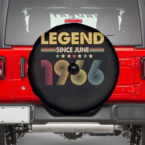 June 60th Birthday Spare Tire Cover Legends Since June 1966 Retro Bday TS11 Black Print Your Wear