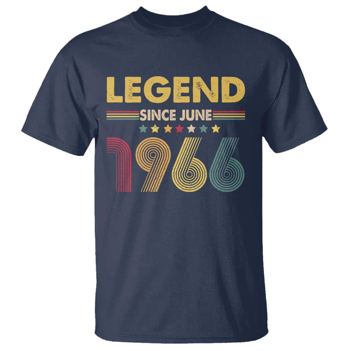 June 60th Birthday T Shirt Legends Since June 1966 Retro Bday TS11 Navy Print Your Wear