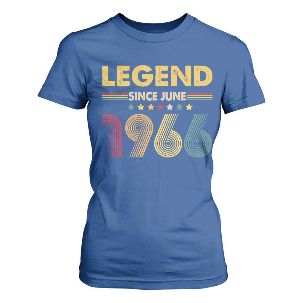 June 60th Birthday T Shirt For Women Legends Since June 1966 Retro Bday TS11 Royal Blue Print Your Wear