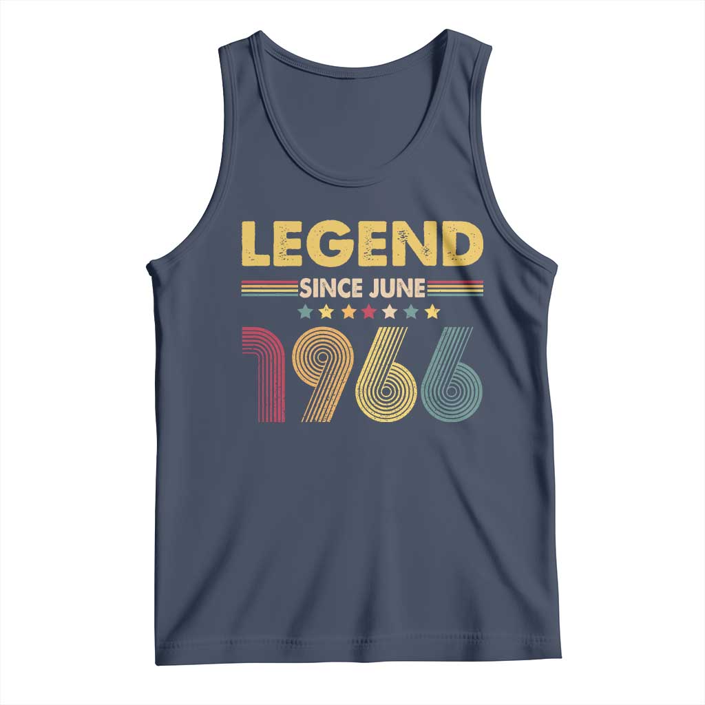 June 60th Birthday Tank Top Legends Since June 1966 Retro Bday TS11 Navy Print Your Wear