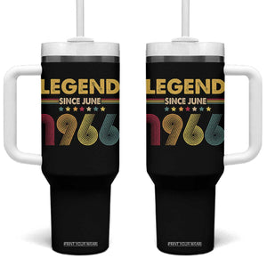 June 60th Birthday Tumbler With Handle Legends Since June 1966 Retro Bday TS11 One Size: 40 oz Black Print Your Wear