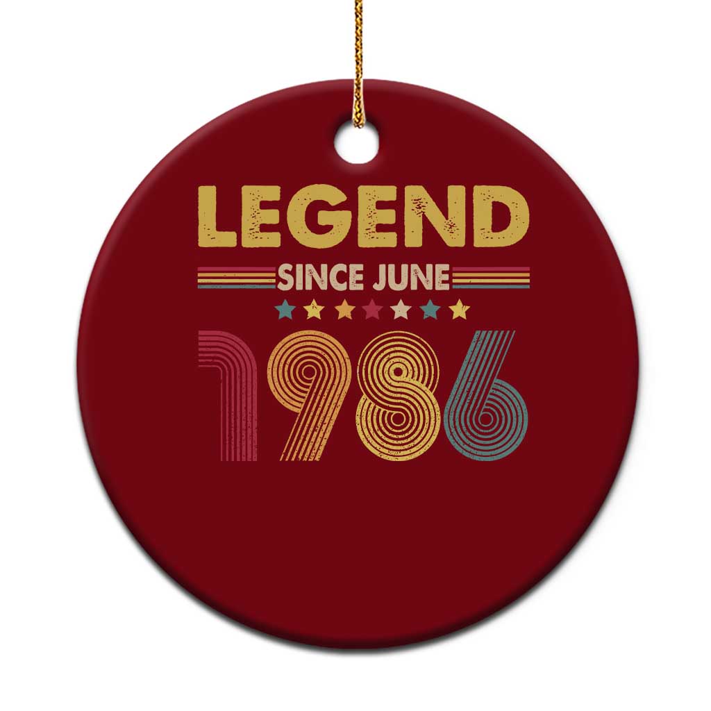 June 40th Birthday Ceramic Ornament Legends Since June 1986 Retro Bday TS11 1pc Red Print Your Wear