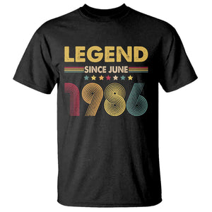 June 40th Birthday T Shirt Legends Since June 1986 Retro Bday TS11 Black Print Your Wear