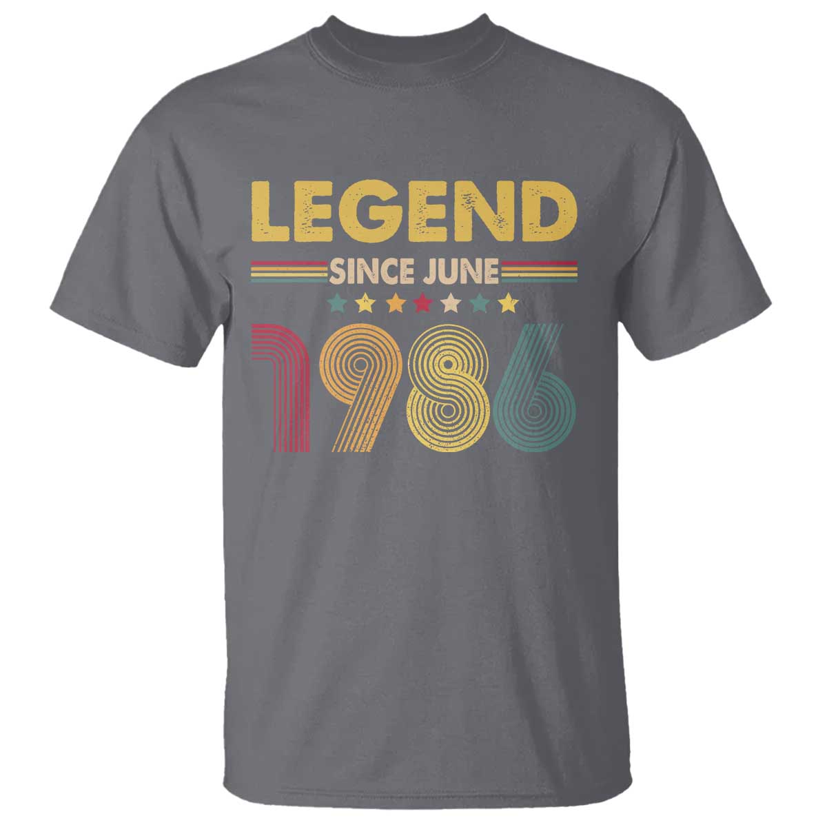 June 40th Birthday T Shirt Legends Since June 1986 Retro Bday TS11 Charcoal Print Your Wear