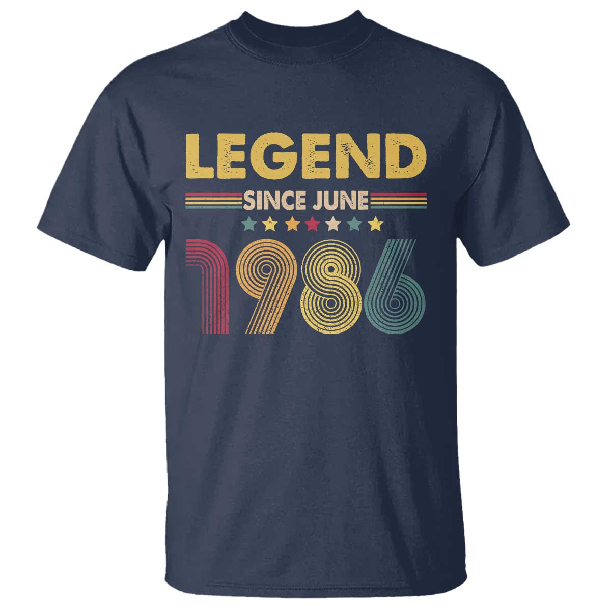 June 40th Birthday T Shirt Legends Since June 1986 Retro Bday TS11 Navy Print Your Wear