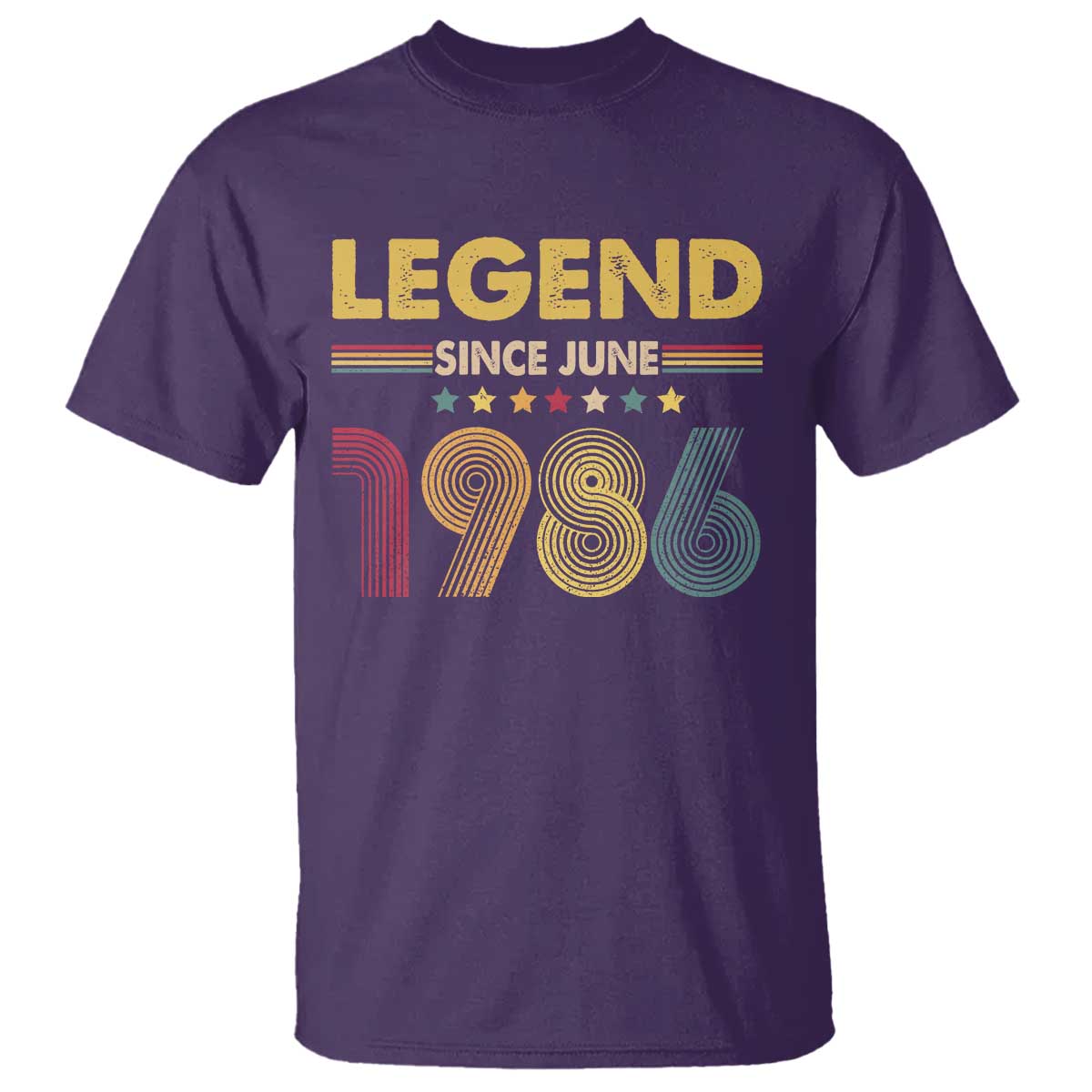 June 40th Birthday T Shirt Legends Since June 1986 Retro Bday TS11 Purple Print Your Wear