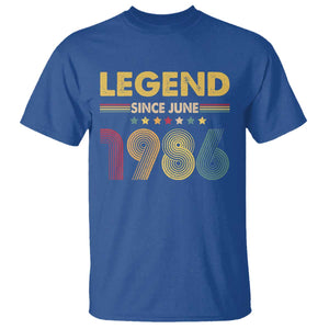 June 40th Birthday T Shirt Legends Since June 1986 Retro Bday TS11 Royal Blue Print Your Wear
