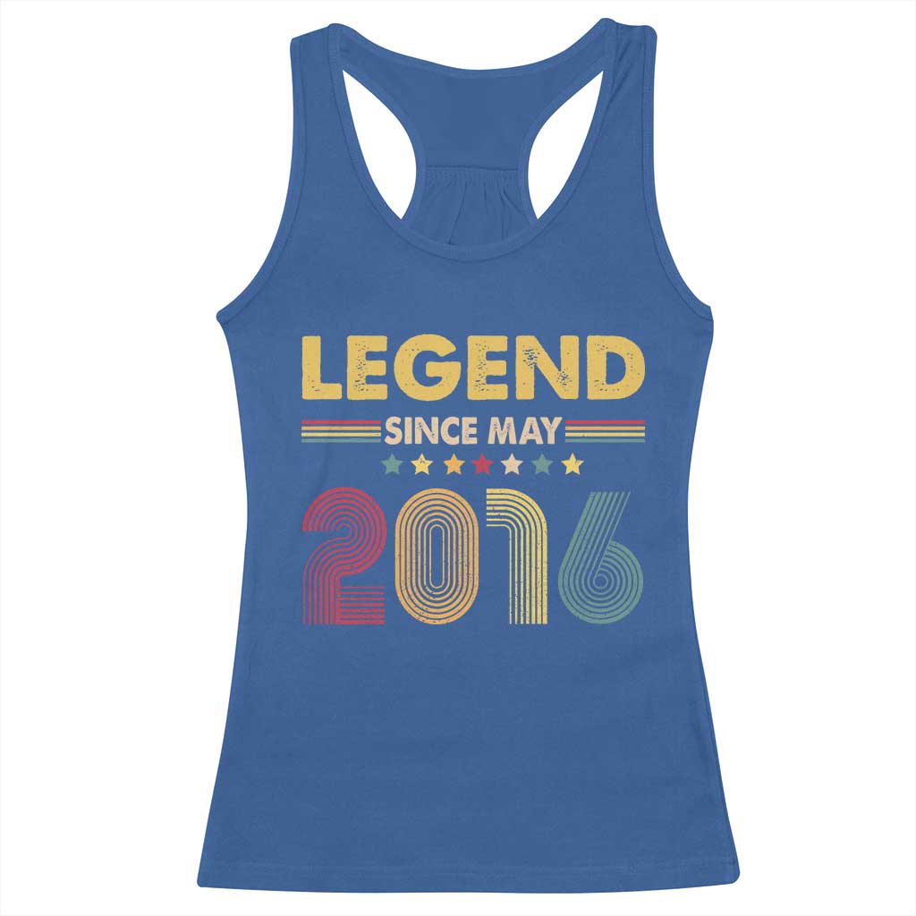 May 10th Birthday Racerback Tank Top Legends Since May 2016 Retro Bday TS11 Royal Blue Print Your Wear