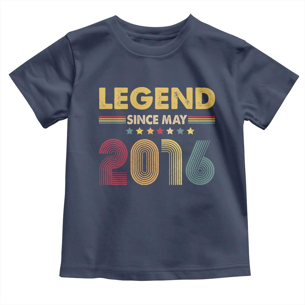 May 10th Birthday Toddler T Shirt Legends Since May 2016 Retro Bday TS11 Navy Print Your Wear