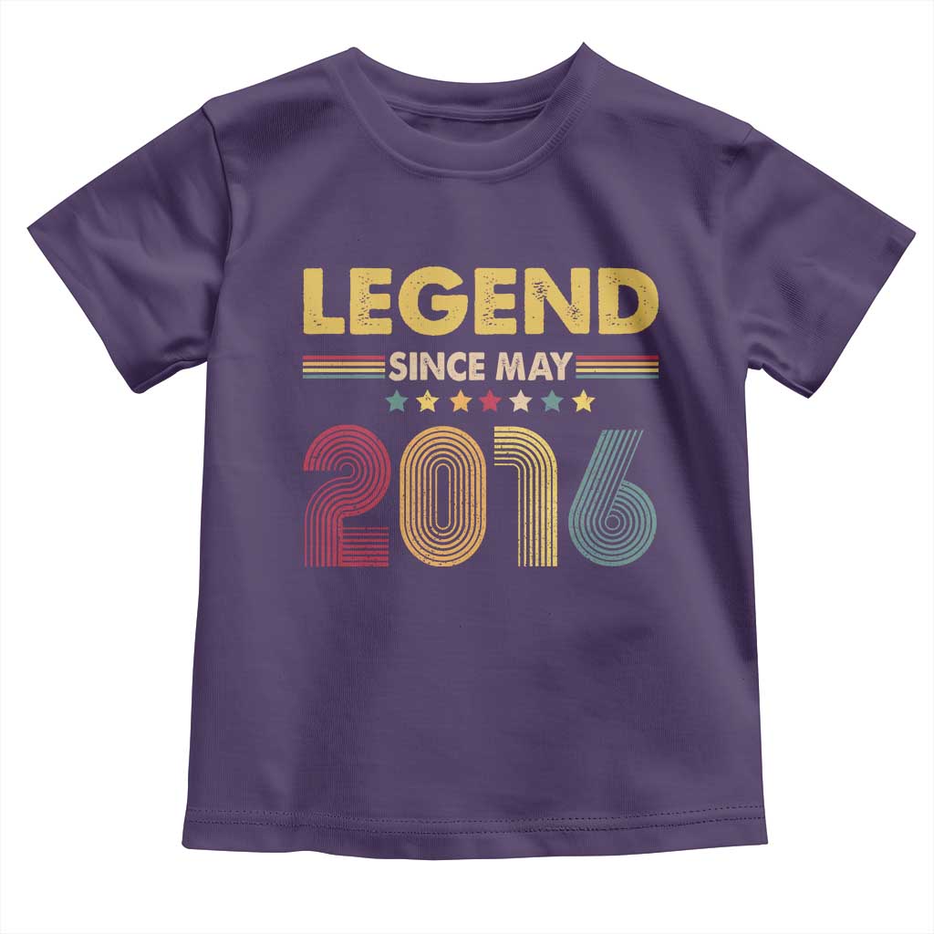 May 10th Birthday Toddler T Shirt Legends Since May 2016 Retro Bday TS11 Purple Print Your Wear