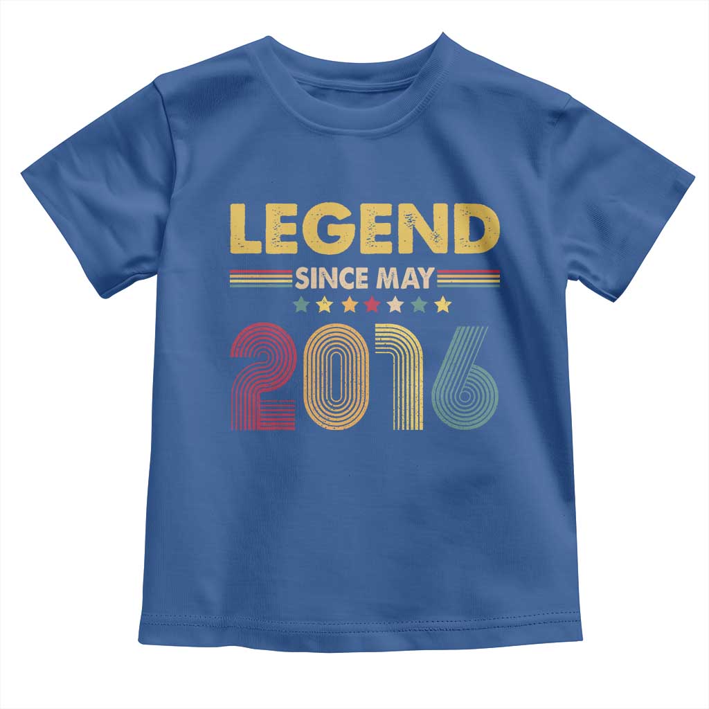 May 10th Birthday Toddler T Shirt Legends Since May 2016 Retro Bday TS11 Royal Blue Print Your Wear