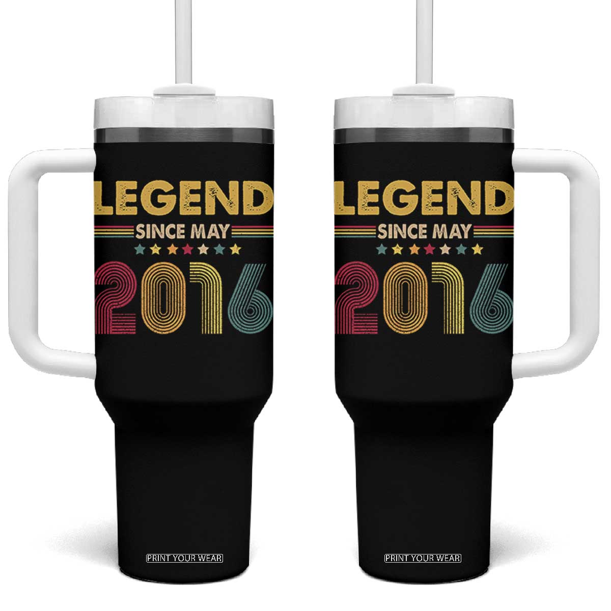 May 10th Birthday Tumbler With Handle Legends Since May 2016 Retro Bday TS11 One Size: 40 oz Black Print Your Wear