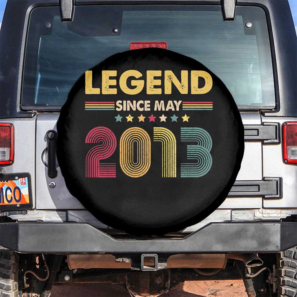 May 13th Birthday Spare Tire Cover Legends Since May 2013 Retro Bday TS11 No hole Black Print Your Wear