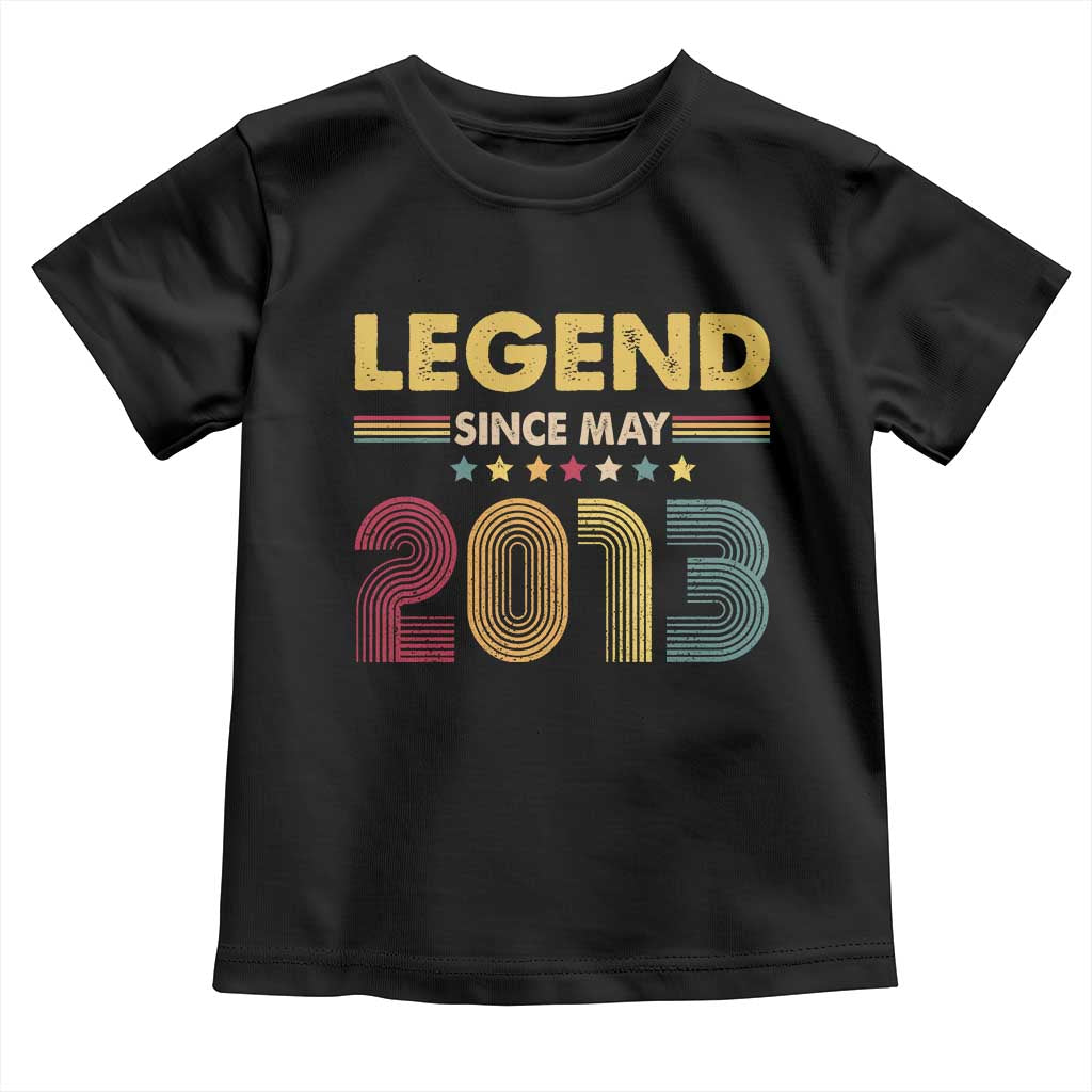 May 13th Birthday Toddler T Shirt Legends Since May 2013 Retro Bday TS11 Black Print Your Wear