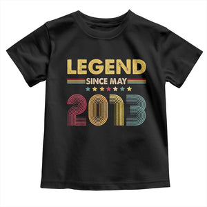 May 13th Birthday Toddler T Shirt Legends Since May 2013 Retro Bday TS11 Black Print Your Wear