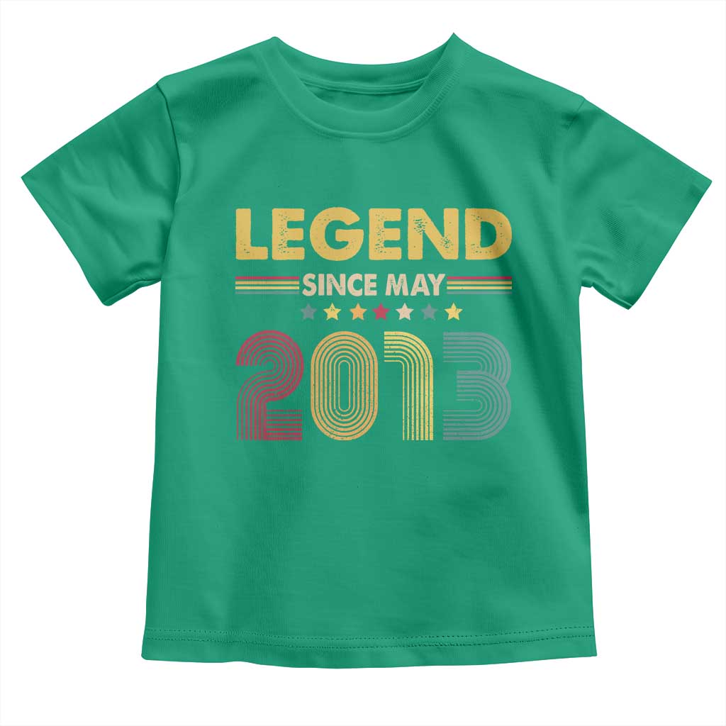 May 13th Birthday Toddler T Shirt Legends Since May 2013 Retro Bday TS11 Irish Green Print Your Wear