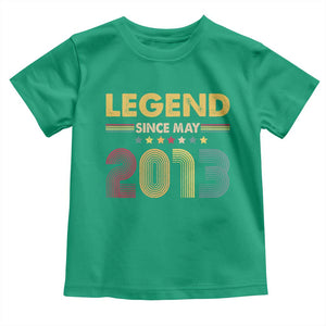May 13th Birthday Toddler T Shirt Legends Since May 2013 Retro Bday TS11 Irish Green Print Your Wear