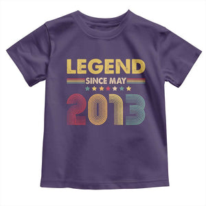 May 13th Birthday Toddler T Shirt Legends Since May 2013 Retro Bday TS11 Purple Print Your Wear