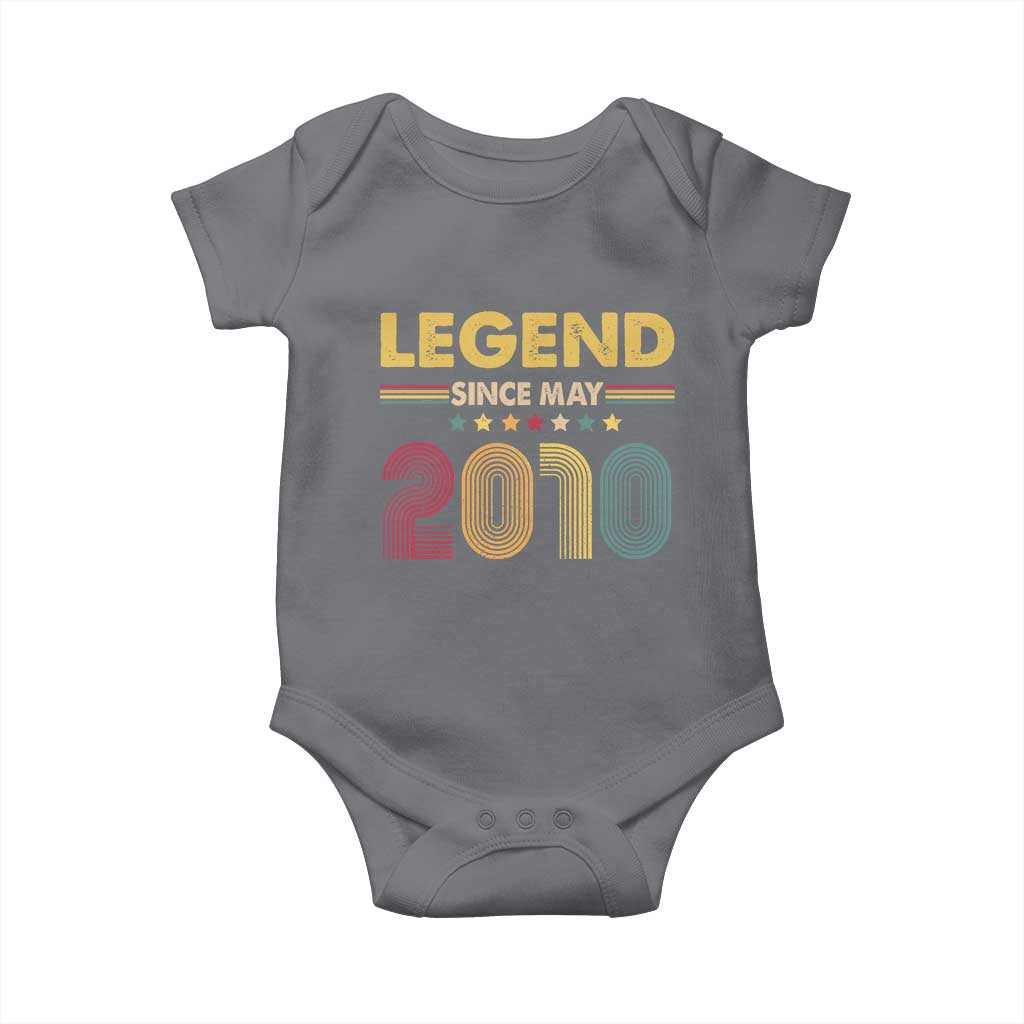 May 16th Birthday Baby Onesie Legends Since May 2010 Retro Bday TS11 Charcoal Print Your Wear