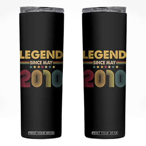 May 16th Birthday Skinny Tumbler Legends Since May 2010 Retro Bday TS11 Black Print Your Wear