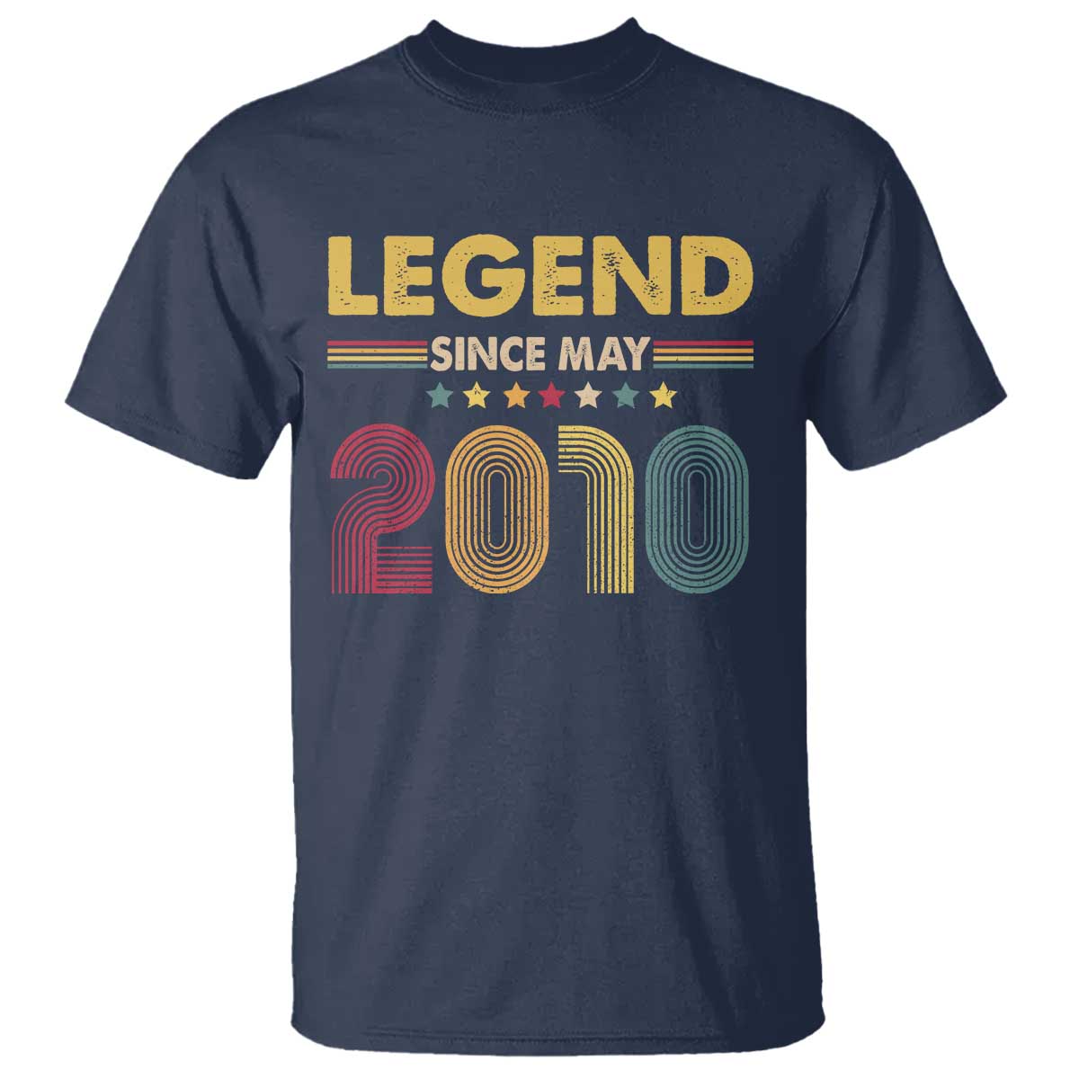 May 16th Birthday T Shirt Legends Since May 2010 Retro Bday TS11 Navy Print Your Wear
