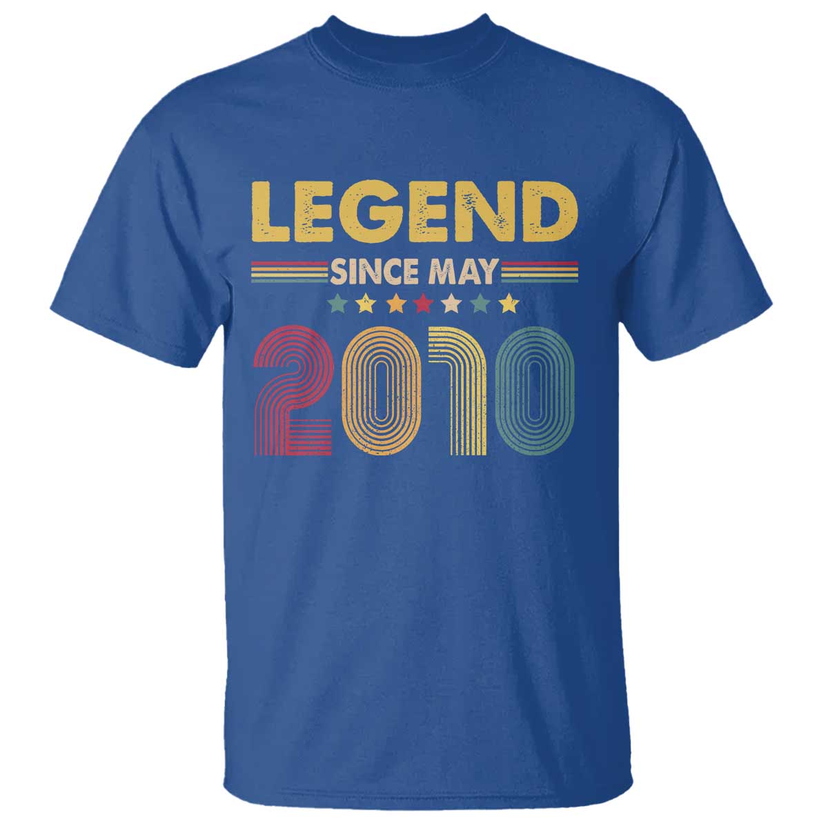 May 16th Birthday T Shirt Legends Since May 2010 Retro Bday TS11 Royal Blue Print Your Wear