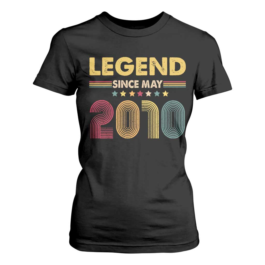 May 16th Birthday T Shirt For Women Legends Since May 2010 Retro Bday TS11 Black Print Your Wear