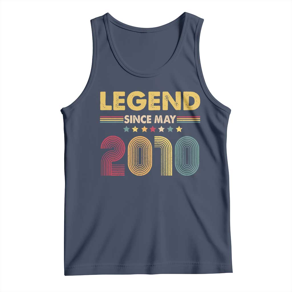 May 16th Birthday Tank Top Legends Since May 2010 Retro Bday TS11 Navy Print Your Wear