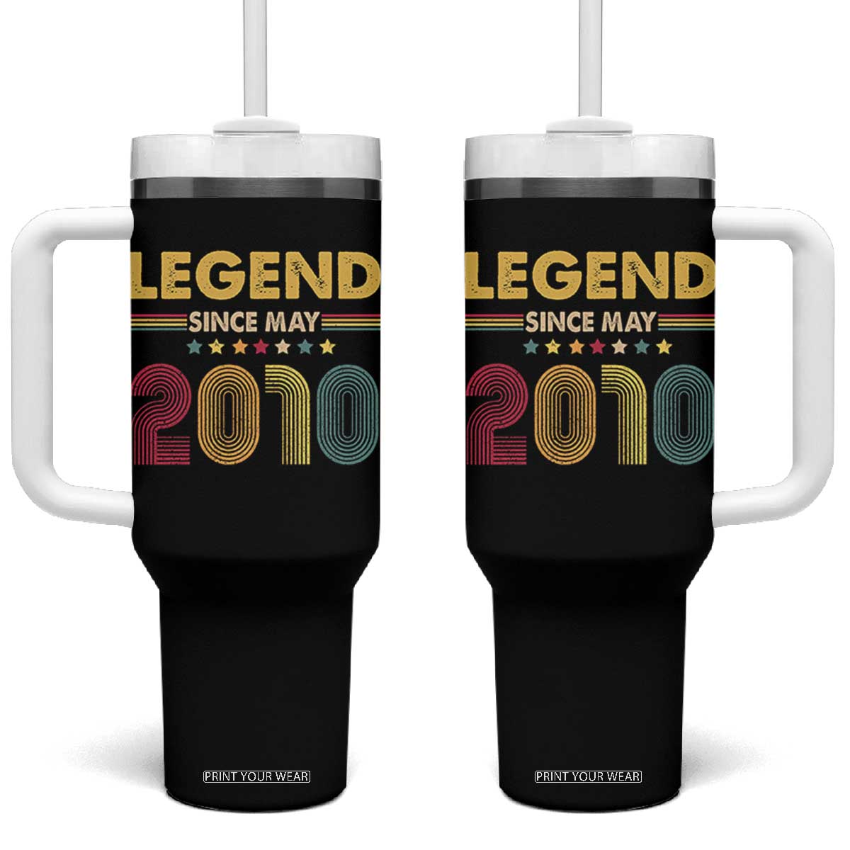 May 16th Birthday Tumbler With Handle Legends Since May 2010 Retro Bday TS11 One Size: 40 oz Black Print Your Wear