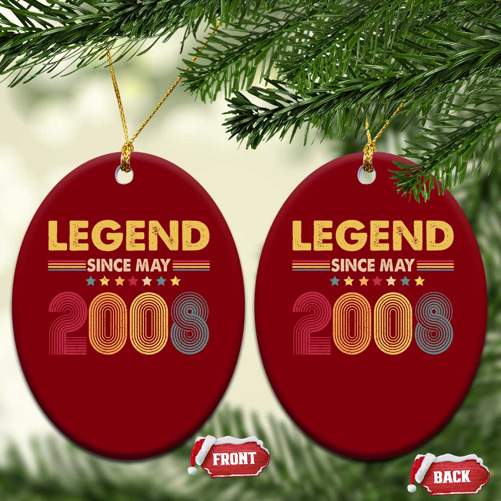 May 18th Birthday Ceramic Ornament Legends Since May 2008 Retro Bday TS11 Print Your Wear