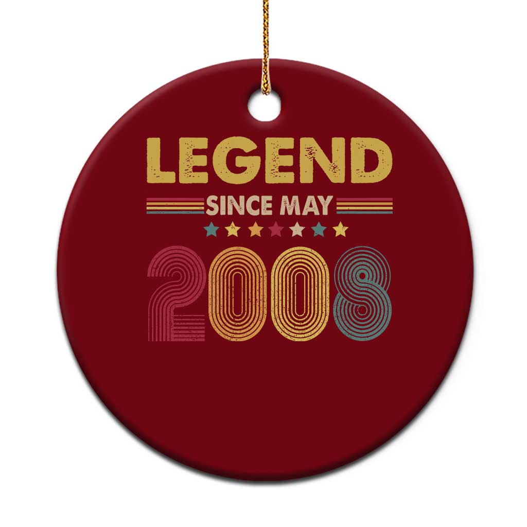 May 18th Birthday Ceramic Ornament Legends Since May 2008 Retro Bday TS11 1pc Red Print Your Wear
