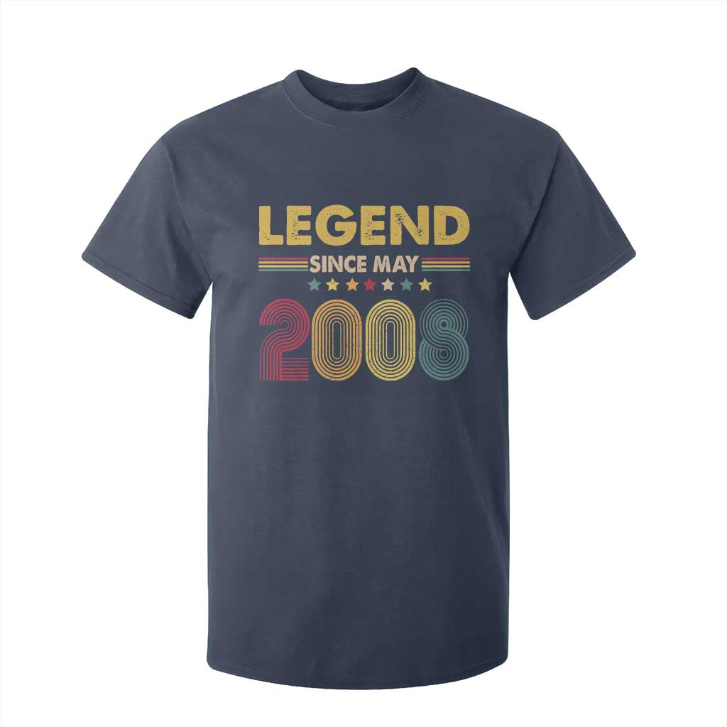 May 18th Birthday T Shirt For Kid Legends Since May 2008 Retro Bday TS11 Navy Print Your Wear