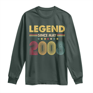 May 18th Birthday Long Sleeve Shirt Legends Since May 2008 Retro Bday TS11 Dark Forest Green Print Your Wear