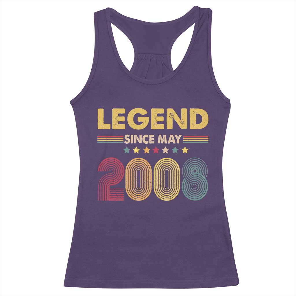 May 18th Birthday Racerback Tank Top Legends Since May 2008 Retro Bday TS11 Purple Print Your Wear