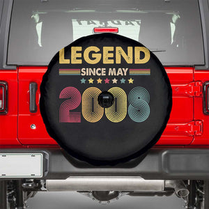 May 18th Birthday Spare Tire Cover Legends Since May 2008 Retro Bday TS11 Black Print Your Wear