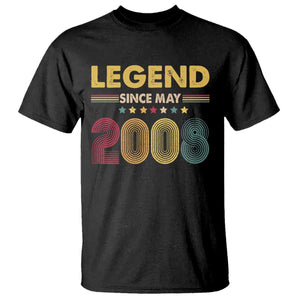 May 18th Birthday T Shirt Legends Since May 2008 Retro Bday TS11 Black Print Your Wear