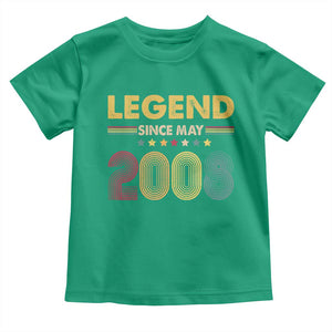 May 18th Birthday Toddler T Shirt Legends Since May 2008 Retro Bday TS11 Irish Green Print Your Wear