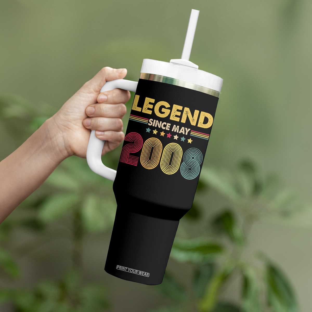 May 18th Birthday Tumbler With Handle Legends Since May 2008 Retro Bday TS11 Print Your Wear