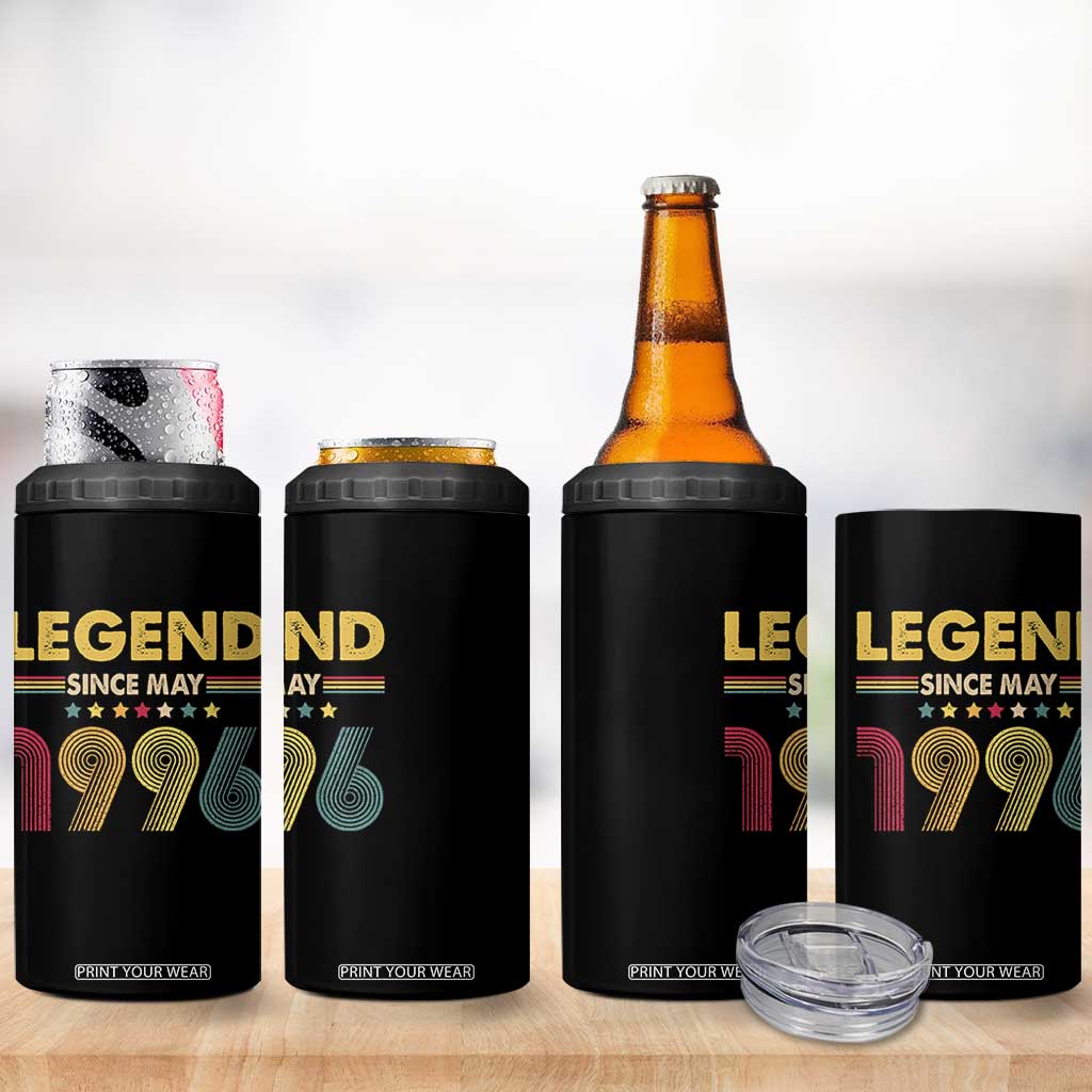 May 30th Birthday 4 in 1 Can Cooler Tumbler Legends Since May 1996 Retro Bday TS11 Print Your Wear
