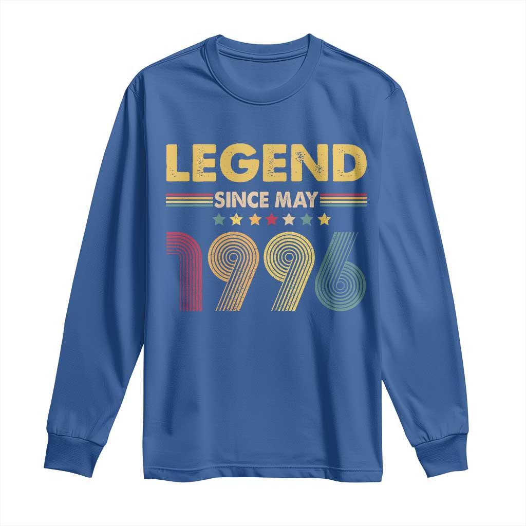 May 30th Birthday Long Sleeve Shirt Legends Since May 1996 Retro Bday TS11 Royal Blue Print Your Wear