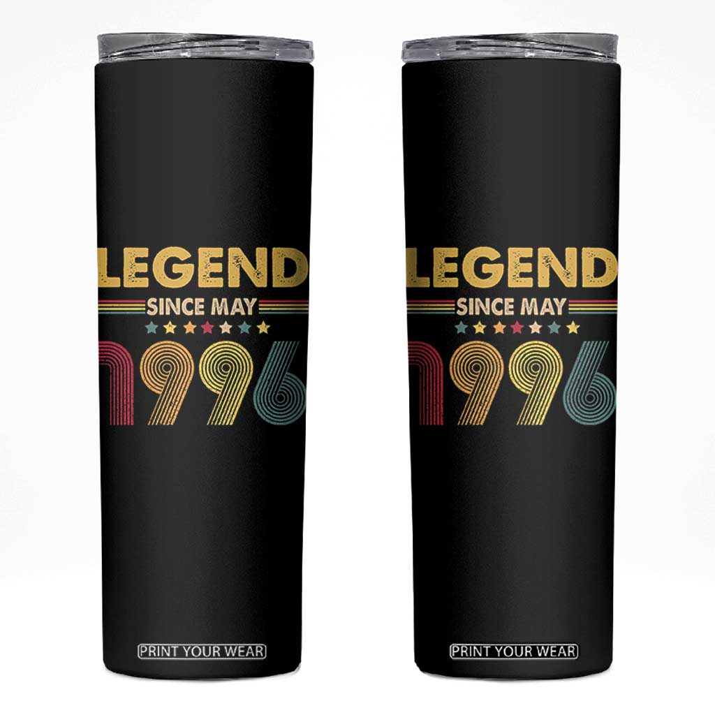 May 30th Birthday Skinny Tumbler Legends Since May 1996 Retro Bday TS11 Black Print Your Wear