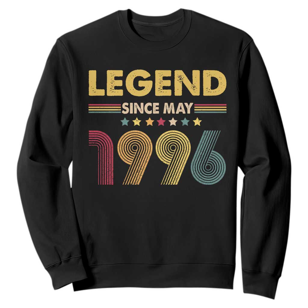 May 30th Birthday Sweatshirt Legends Since May 1996 Retro Bday TS11 Black Print Your Wear