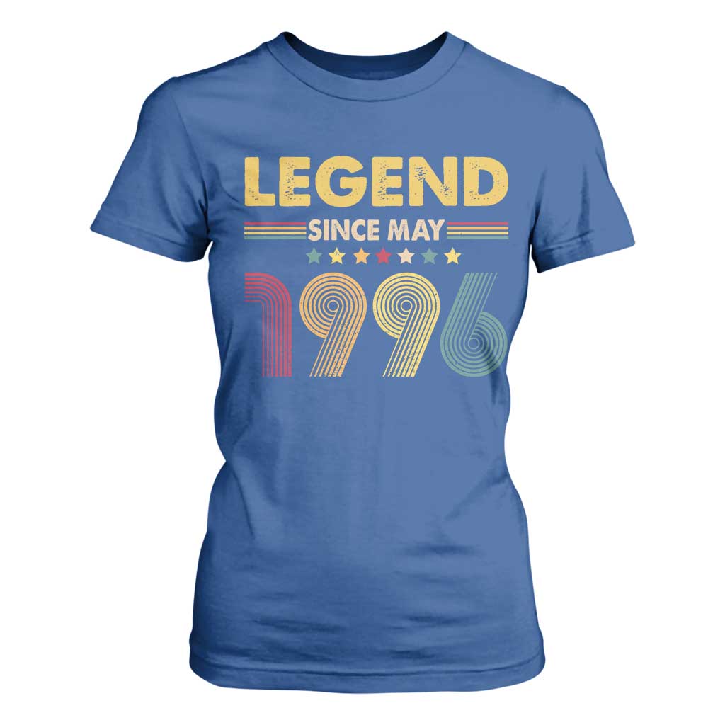 May 30th Birthday T Shirt For Women Legends Since May 1996 Retro Bday TS11 Royal Blue Print Your Wear
